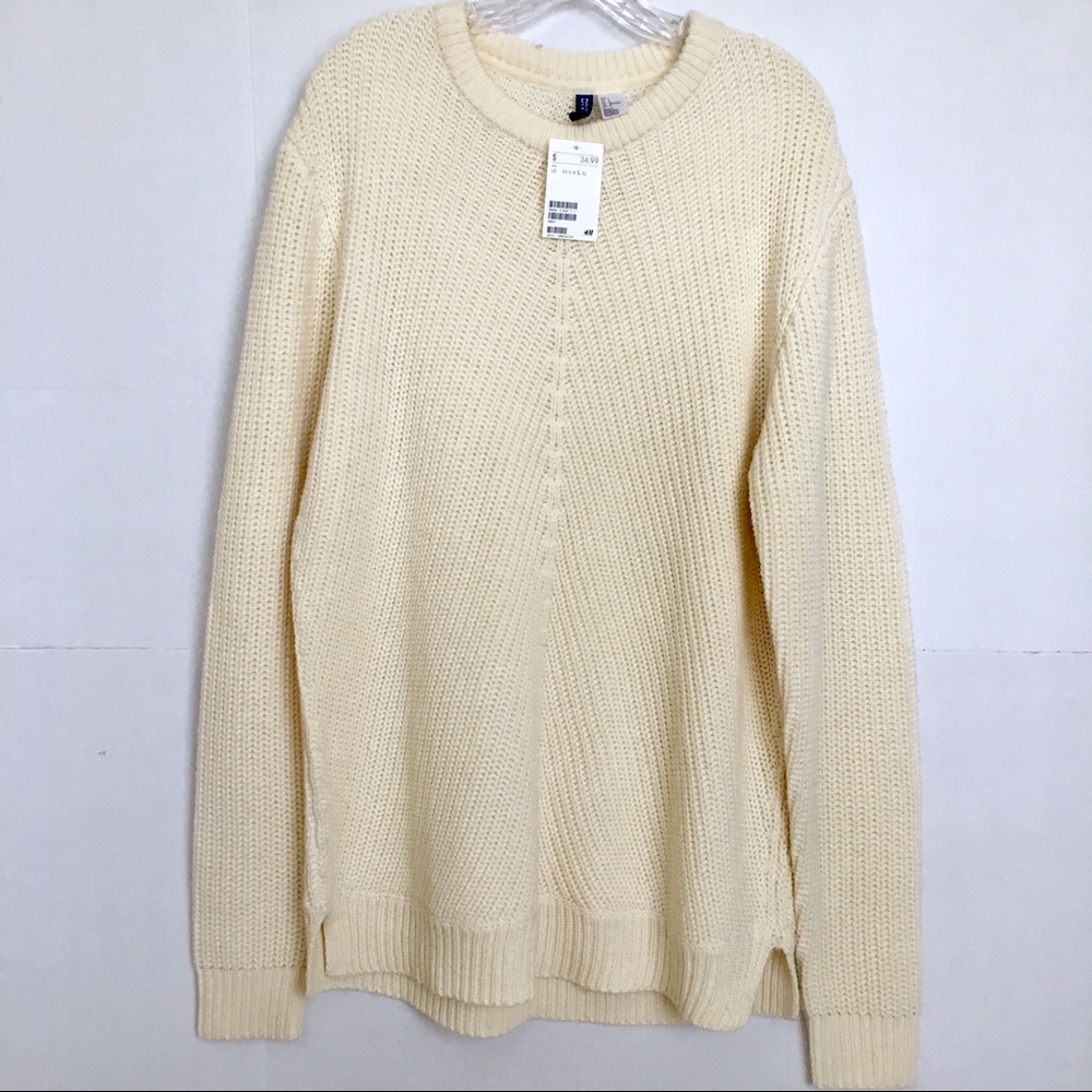 NWT H&M Cream Knit Sweater Large